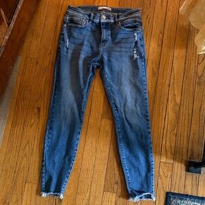KanCan Dark Blue Distressed Ankle Jeans